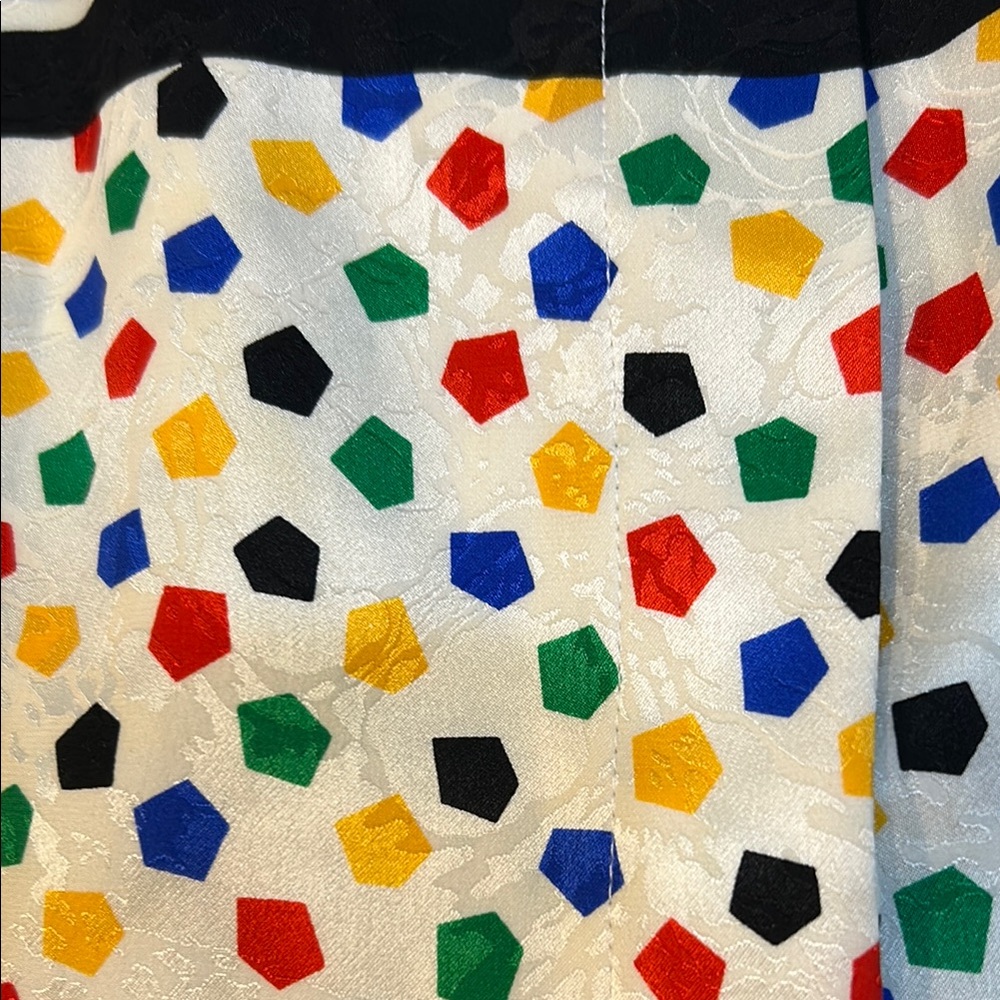 Vintage post modern 1980s silk top Anne Crimmins  for Umi Collections color pop - Picture 4 of 11
